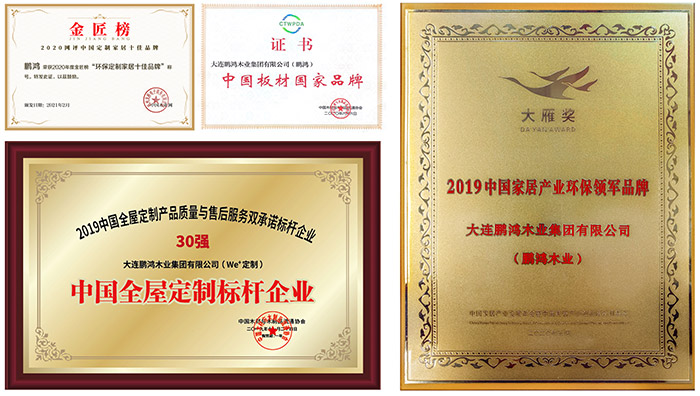 壹号娱乐全屋定制家具行业声誉证书